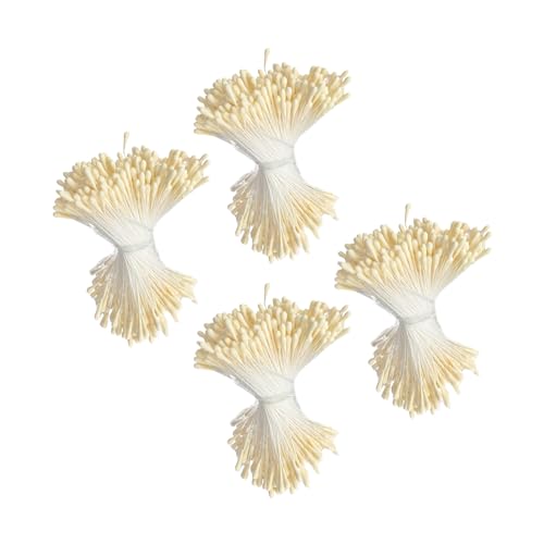 Staubblätter mit doppelköpfigen Blumen, matt, 1050–1600 Stück, 2 mm, künstliche Blumen-Staubblätter für Kunst, Handwerk, Hochzeitsdekoration von YIGZYCN