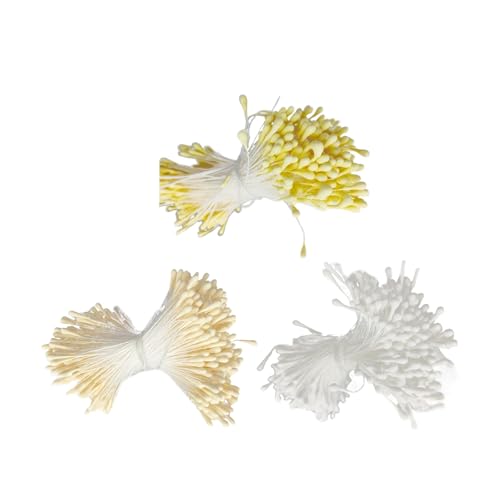 Staubblätter mit doppelköpfigen Blumen, matt, 1050–1600 Stück, 2 mm, künstliche Blumen-Staubblätter für Kunst, Handwerk, Hochzeitsdekoration von YIGZYCN