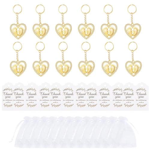 YIGZYCN Elegante Herz-Fuß-Anhänger, Souvenirs für Hochzeit, Babyparty, Brautparty, mit Dankeskarte, 12 Stück YIGZYCN Elegante Herz-Fuß-Anhänger, Souvenirs für Hochzeit, Babyparty, Brautparty, mit Dankeskarte, 12 Stück von YIGZYCN