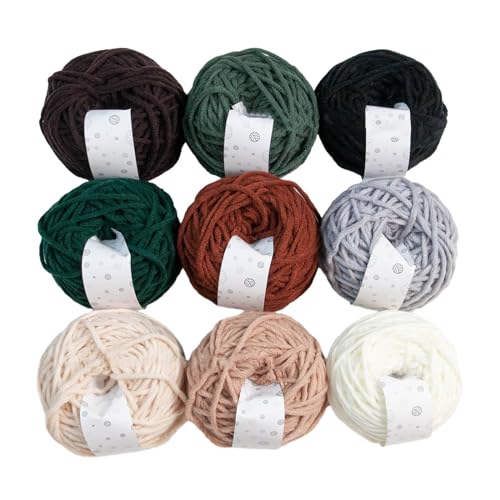 YIGZYCN Häkelgarn, Strickwolle, 9 Farben x 40 g, Milch-Baumwollgarn, Häkelgarn für Handstricken, Häkeln, Pullover, Decken von YIGZYCN