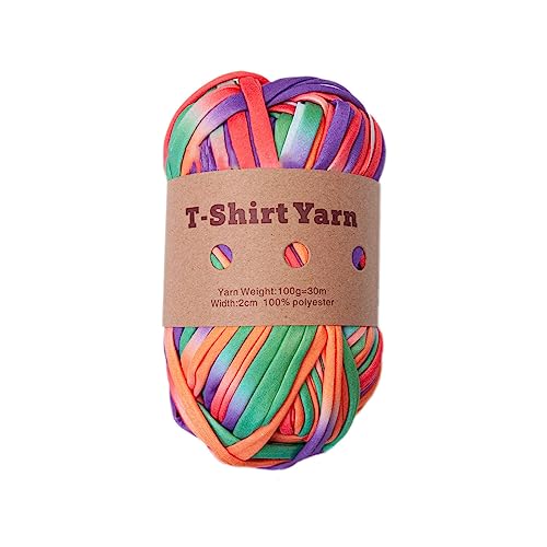YIGZYCN Handgefertigtes T-Shirt-Garn, farbige Stoffstreifen für Kunst und zum Stricken von Taschen, Untersetzern und Aufbewahrungsbehältern von YIGZYCN
