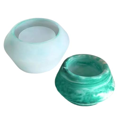 YIGZYCN Silikonform für Epoxidharz, Kerzenständer, Kerzenbasis, Teelicht, Blumentopf, Gipsformen, Ornamente, Heimdekorationen von YIGZYCN