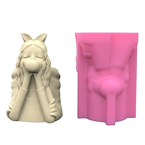 YIGZYCN Silikonform für Harz, Blasmädchen, Gipsblume, Silikonform, Epoxidharz, Vase, Zement, Ton, Stifthalter von YIGZYCN