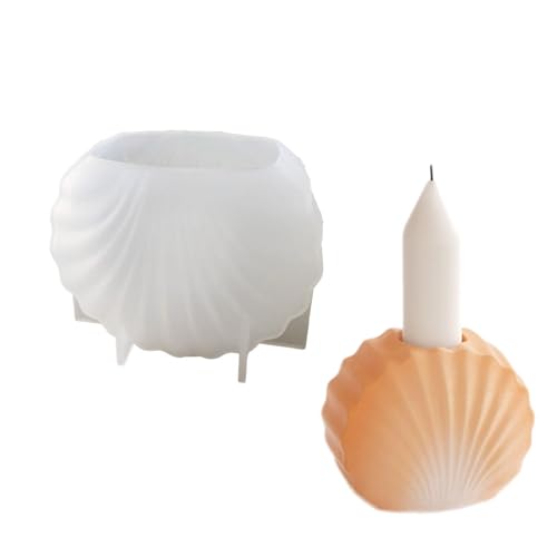 YIGZYCN Silikonform für Harz, einzigartige Muschelvase, Epoxidharz, Silikonform, Kerzenhalter, Form, Beton, Blumentöpfe, Gips, Zementformen von YIGZYCN