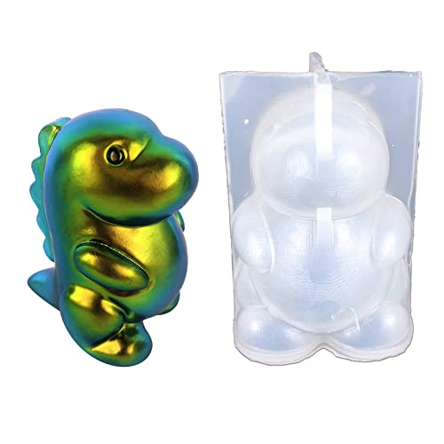YIGZYCN Silikonform für Kunstharz, Dinosaurier-Bärform, Kerzenform, Silikonform für handgefertigte Schreibtischdekorationen, Gips, Epoxidharz, Kerzen, Silikon-Backen von YIGZYCN
