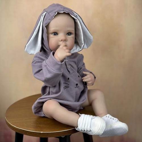 YIHANGG 45cm Ganzkörper-Silikon Reborn Baby Puppe Lebensecht Neugeborene Puppe Realistisch Kleinkind Mädchen Offene Augen Geburtstag Xmas Geschenk von YIHANGG