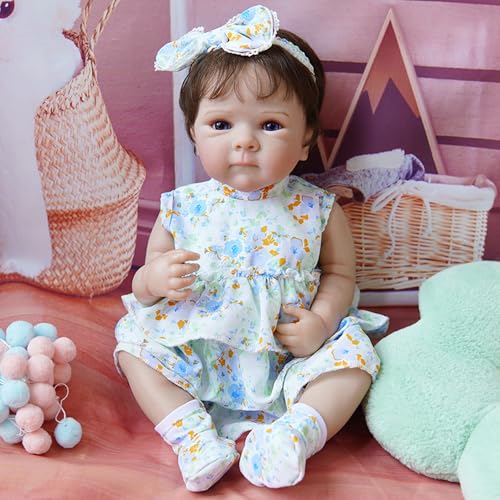 YIHANGG 48cm Ganzkörper-Silikon Reborn Baby Puppe Lebensecht Neugeborene Puppe Realistisch Kleinkind Mädchen Offene Augen Geburtstag Xmas Geschenk YIHANGG 48cm Ganzkörper-Silikon Reborn Baby Puppe Lebensecht Neugeborene Puppe Realistisch Kleinkind Mädchen Offene Augen Geburtstag Xmas Geschenk von YIHANGG