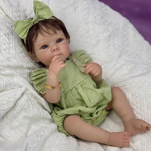 YIHANGG 48cm Reborn Puppe Mädchen Braunes Haar Reborn Baby Vollsilikon Lebensecht Realistisch Augen Offen Lebensecht Neugeborenes Geburtstag YIHANGG 48cm Reborn Puppe Mädchen Braunes Haar Reborn Baby Vollsilikon Lebensecht Realistisch Augen Offen Lebensecht Neugeborenes Geburtstag von YIHANGG