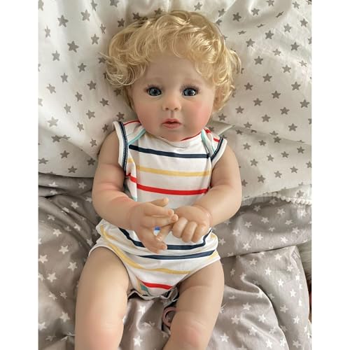 YIHANGG 50cm Reborn Babypuppen wie Echt Junge Augen Offen Lebensechte Reborn Kleinkind Puppe Volle Körperteile Mollig Blondes Haar Geburtstag Weihnachten Geschenk YIHANGG 50cm Reborn Babypuppen wie Echt Junge Augen Offen Lebensechte Reborn Kleinkind Puppe Volle Körperteile Mollig Blondes Haar Geburtstag Weihnachten Geschenk von YIHANGG