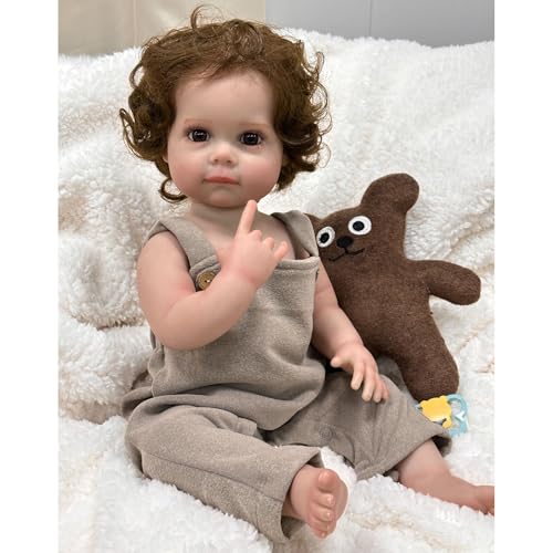 YIHANGG 55cm Reborn Baby Neugeborene Vollsilikon Lebensecht Mädchen Braunes Haar Reborn Puppe Realistisch Babypuppen Wie Echt Augen Offen Weihnachten Geburtstag Geschenke YIHANGG 55cm Reborn Baby Neugeborene Vollsilikon Lebensecht Mädchen Braunes Haar Reborn Puppe Realistisch Babypuppen Wie Echt Augen Offen Weihnachten Geburtstag Geschenke von YIHANGG