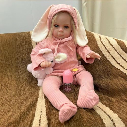 YIHANGG 60cm Reborn Baby Puppen Realistisch Mädchen Augen Offen Neugeborene Reborn Puppen Niedlich Reborn Kleinkind Blondes Haar Weicher Stoffkörper Weihnachten Geburtstag Geschenke YIHANGG 60cm Reborn Baby Puppen Realistisch Mädchen Augen Offen Neugeborene Reborn Puppen Niedlich Reborn Kleinkind Blondes Haar Weicher Stoffkörper Weihnachten Geburtstag Geschenke von YIHANGG
