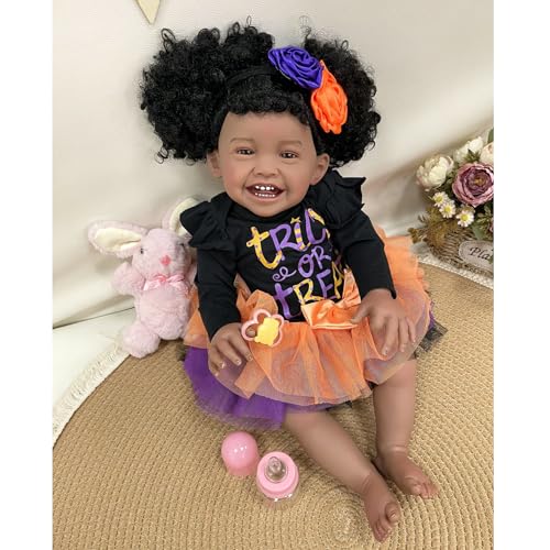YIHANGG Afroamerikanisch Babypuppen Wie Echt Schwarz 58cm Lebensechte Reborn Babypuppen Mädchen Reborn Puppe Augen Offen Neugeborene Geburtstag Weihnachten Geschenk YIHANGG Afroamerikanisch Babypuppen Wie Echt Schwarz 58cm Lebensechte Reborn Babypuppen Mädchen Reborn Puppe Augen Offen Neugeborene Geburtstag Weihnachten Geschenk von YIHANGG