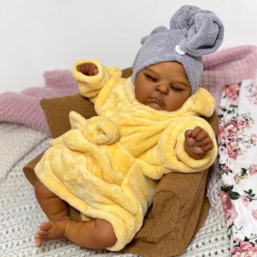 YIHANGG Afroamerikanisch Reborn Baby Puppen Lebensecht Schwarz Mädchen 48cm Realistisch Kleinkind Neugeborenes Schlafend Geschlossene Augen Geburtstag YIHANGG Afroamerikanisch Reborn Baby Puppen Lebensecht Schwarz Mädchen 48cm Realistisch Kleinkind Neugeborenes Schlafend Geschlossene Augen Geburtstag von YIHANGG