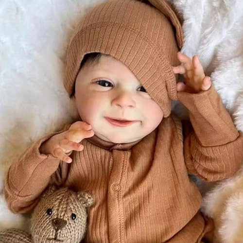YIHANGG Babypuppen Wie Echt Junge 50CM Lebensechte Reborn Puppe Augen Offen Reborn Kleinkind Puppe Blondes Haar Geburtstag Weihnachten Geschenke von YIHANGG