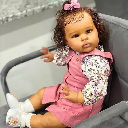 YIHANGG Babypuppen wie Echt Mädchen Lebensechte 60cm Augen Offen Reborn Baby Puppe Schwarz Realistisch Neugeborenes Weihnachten Geburtstag Geschenke YIHANGG Babypuppen wie Echt Mädchen Lebensechte 60cm Augen Offen Reborn Baby Puppe Schwarz Realistisch Neugeborenes Weihnachten Geburtstag Geschenke von YIHANGG