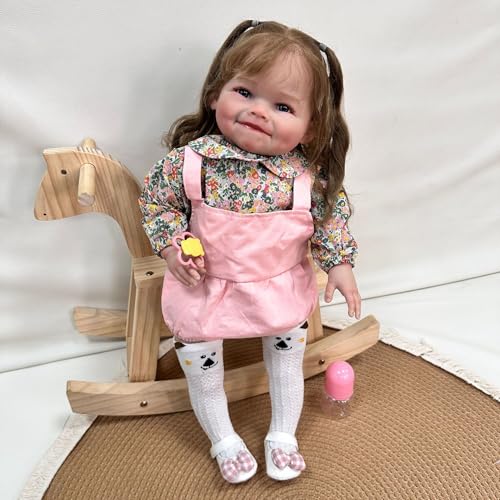 YIHANGG Lebensechte Reborn Babypuppen Mädchen Augen Offen 60cm Babypuppen wie Echt Neugeborene Reborn Puppe Geburtstag von YIHANGG