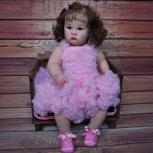 YIHANGG Lebensechte Reborn Babypuppen Mädchen Braunes Haar 60cm Realistisch Reborn Kleinkind Augen Offen Neugeborene Niedlich Prinzessin Geburtstag YIHANGG Lebensechte Reborn Babypuppen Mädchen Braunes Haar 60cm Realistisch Reborn Kleinkind Augen Offen Neugeborene Niedlich Prinzessin Geburtstag von YIHANGG