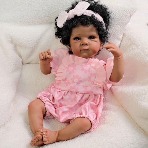 YIHANGG Lebensechte Reborn Babypuppen Mädchen Große Augen 45cm Realistisch Kleinkind Neugeborenes Schwarzes Lockiges Haar Weihnachten Geburtstag Geschenke YIHANGG Lebensechte Reborn Babypuppen Mädchen Große Augen 45cm Realistisch Kleinkind Neugeborenes Schwarzes Lockiges Haar Weihnachten Geburtstag Geschenke von YIHANGG