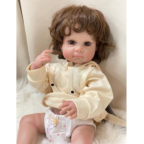 YIHANGG Reborn Baby Neugeborene Vollsilikon Lebensecht Mädchen Braunes Haar 55cm Reborn Puppe Realistisch Babypuppen Wie Echt Augen Offen Weihnachten Geburtstag Geschenke YIHANGG Reborn Baby Neugeborene Vollsilikon Lebensecht Mädchen Braunes Haar 55cm Reborn Puppe Realistisch Babypuppen Wie Echt Augen Offen Weihnachten Geburtstag Geschenke von YIHANGG