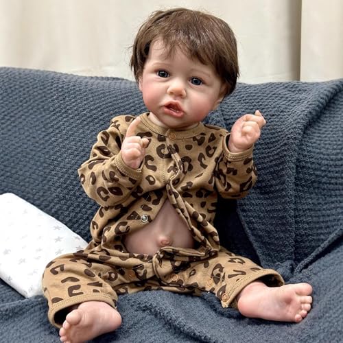 YIHANGG Reborn Baby Neugeborene Vollsilikon Lebensecht Mädchen Braunes Haar 55cm Reborn Puppe Realistisch Babypuppen Wie Echt Augen Offen Weihnachten Geburtstag Geschenke YIHANGG Reborn Baby Neugeborene Vollsilikon Lebensecht Mädchen Braunes Haar 55cm Reborn Puppe Realistisch Babypuppen Wie Echt Augen Offen Weihnachten Geburtstag Geschenke von YIHANGG