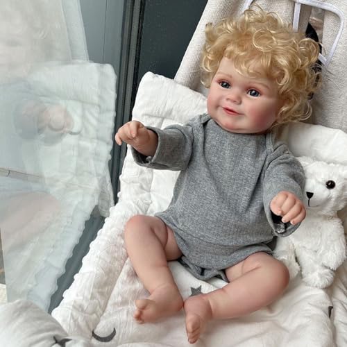 YIHANGG Reborn Baby Vollsilikon Junge mit Weichen Silikon Babypuppen wie Echt Aufwachen 50cm Lebensecht Reborn Babypuppen Kleinkind Neugeborenes Blondes Haar Geburtstag Weihnachten Geschenk YIHANGG Reborn Baby Vollsilikon Junge mit Weichen Silikon Babypuppen wie Echt Aufwachen 50cm Lebensecht Reborn Babypuppen Kleinkind Neugeborenes Blondes Haar Geburtstag Weihnachten Geschenk von YIHANGG