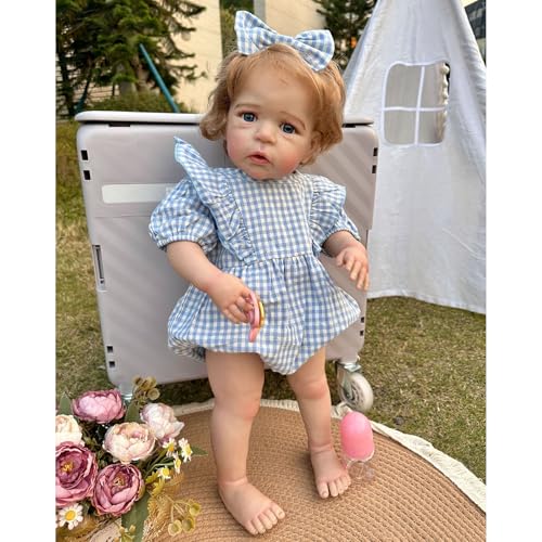 YIHANGG Reborn Babypuppen Wie Echt Mädchen Blondes Haar 60cm Reborn Puppe Lebensechte Augen Offen Realistisch Neugeborenes Geburtstag YIHANGG Reborn Babypuppen Wie Echt Mädchen Blondes Haar 60cm Reborn Puppe Lebensechte Augen Offen Realistisch Neugeborenes Geburtstag von YIHANGG