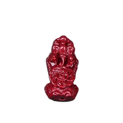 Halsketten 4pcs Pixiu Spacer Beads Feng Shui Lucky Perlen Zimt Cinnabar Quarz Beads 3D Chinese Dragon Perlen für Schmuck Herstellung von DIY -Handwerksarmbändern Halskettenzubehör Vermögen viel Glück von YIHANSS