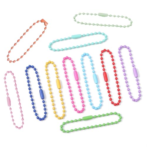 100 Stück Kugel-Perlenketten, Schlüsselanhänger, Erkennungsmarke, Halskette, Ketten 11,9 cm, 2,4 mm, zur Schmuckherstellung, Stahlkugelkette mit Verbindungsstück für Schlüsselhandwerk 100 Stück Kugel-Perlenketten, Schlüsselanhänger, Erkennungsmarke, Halskette, Ketten 11,9 cm, 2,4 mm, zur Schmuckherstellung, Stahlkugelkette mit Verbindungsstück für Schlüsselhandwerk von YIHUANYIFA