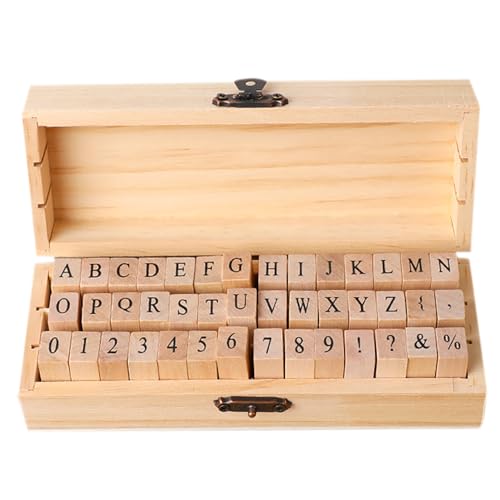 42 Stück Holz-Gummistempel, Zahlen, Buchstaben, Alphabet, Stempel, Mini-niedliches DIY-Stempel-Set für Bastelarbeiten, Dekorationen, Scrapbooking und Hochzeitseinladungskarten (42 Stück) von YIHUANYIFA