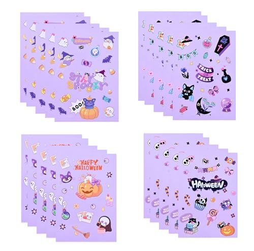 Niedliche Halloween-Aufkleber für Kinder, Mädchen, Kawaii für Laptop, Wasserflaschen, Koffer, Skateboard, Computer, Handyhülle, Schreibwaren, Dekorationen (Halloween-Aufkleber, 20 Blatt), 20 Blatt von YIHUANYIFA