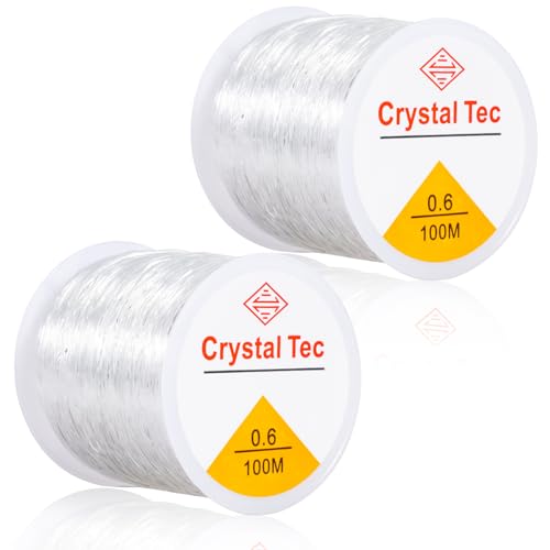 2 Spule Gummiband für Armbänder, 0.6mm 100m Elastisches Band für Armbänder, Transparente Perlen Faden, Schnur für Armbänder, Gummifaden für Armbänder, Schmuckfaden für Perlenschmuck Armbänder Basteln 2 Spule Gummiband für Armbänder, 0.6mm 100m Elastisches Band für Armbänder, Transparente Perlen Faden, Schnur für Armbänder, Gummifaden für Armbänder, Schmuckfaden für Perlenschmuck Armbänder Basteln von YIIFELL