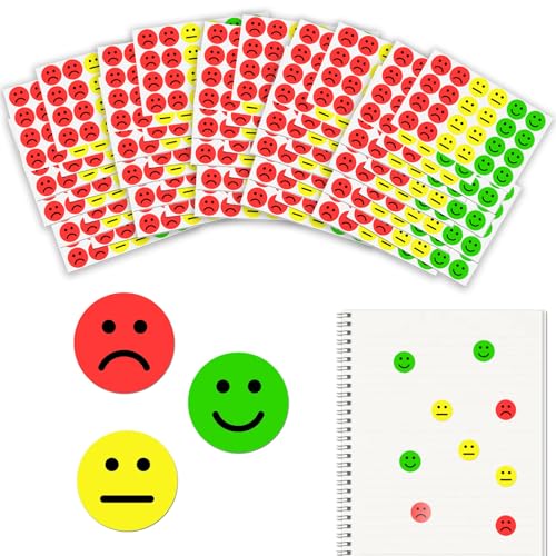 1200 Stück Smiley Sticker,Aufkleber Smiley,Belohnung Bewertung Aufkleber Für Moderationskarten Moderationskoffer Belohnungssticker,Smiley Aufkleber 2.5cm,Belohnungssticker,Emotion Aufkleber von YIIWONI