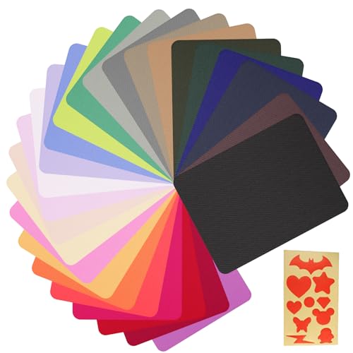 26 Farben Patches zum Aufbügeln, mehrfarbig, Denim-Stoff, mehrfarbig, quadratisch, zum Aufbügeln für Jeans-Reparatur/Dekoration zum Basteln (12,5 x 9,5 cm) von YIIWONI