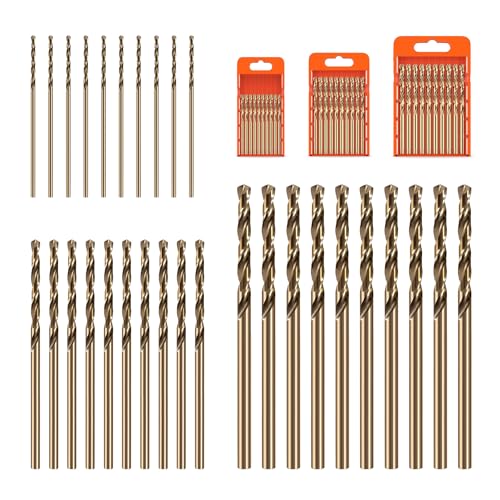 Metallbohrer 1mm 2mm 3mm Set, 30 Stück M35 Cobalt Spiralbohrer, HSS Bohrer Set, Hochleistungs Bohrer für Edelstahl, Gusseisen, Aluminium, Metall Metallbohrer 1mm 2mm 3mm Set, 30 Stück M35 Cobalt Spiralbohrer, HSS Bohrer Set, Hochleistungs Bohrer für Edelstahl, Gusseisen, Aluminium, Metall von YIJIZE