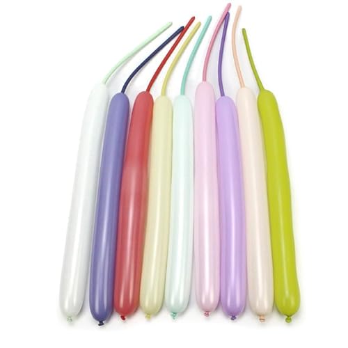 YIKAOMAI® Pack of 100 Modelling Balloons with Pump, Balloon Animals Kit, 300mm Latex Long Balloons for Party, Birthday Decoration (Morandi) von YIKAOMAI