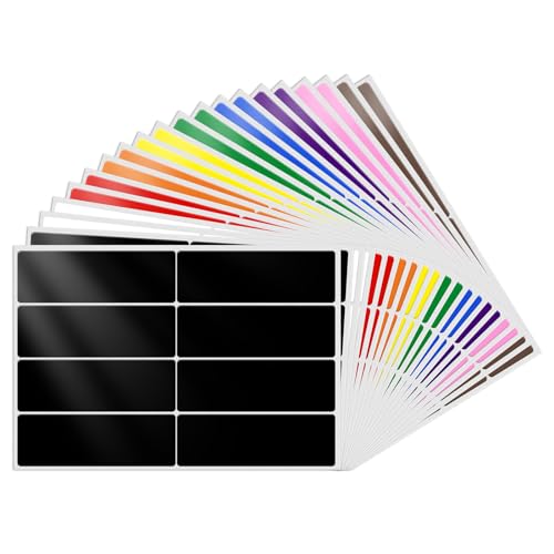 YIKIADA 10 Farben Rechteckig 75 x 25 mm Etiketten Bunt Selbstklebend Farbig Aufkleber Beschreibbar Marmeladen Klebeetiketten für Lager Büro 160 Stück von YIKIADA