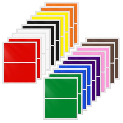 YIKIADA 10 Farben Rechteckig 75 x 50 mm Etiketten Bunt Selbstklebend Farbig Aufkleber Beschreibbar Marmeladen Klebeetiketten für Lager Büro 40 Stück von YIKIADA