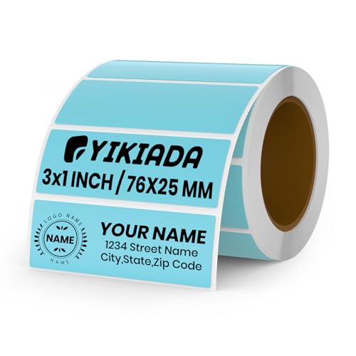 YIKIADA Blau Thermoetikett Vinyl 25 × 76 mm Rolle Rechteck Selbstklebend Adressaufkleber Wasserdicht Beschriften Name Aufkleber für Barcode QR Code UPC 500 Stück YIKIADA Blau Thermoetikett Vinyl 25 × 76 mm Rolle Rechteck Selbstklebend Adressaufkleber Wasserdicht Beschriften Name Aufkleber für Barcode QR Code UPC 500 Stück von YIKIADA