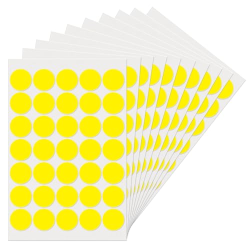 Gelb Runde 25 mm Punkt Aufkleber Selbstklebende Markierungspunkte Wasserdicht Klebepunkte Aufkleber Kleine Farbkodierung Etiketten 350 Stück von YIKIADA