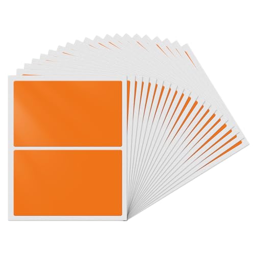 YIKIADA Orange Rechteckig Etiketten 75 x 50 mm Selbstklebend Groß Lager Klebeetiketten Wasserdicht Aufkleber für Marmelade Beschriften Adressetiketten 40 Stück von YIKIADA