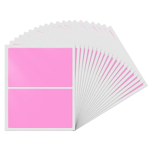YIKIADA Rosa Rechteckig Etiketten 75 × 50 mm Selbstklebend Groß Lager Klebeetiketten Wasserdicht Aufkleber für Marmelade Beschriften Adressetiketten 40 Stück von YIKIADA
