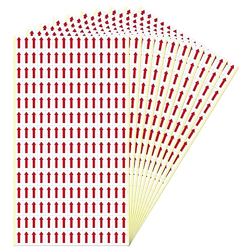 YIKIADA Rot Pfeil Aufkleber Selbstklebende 20 x 10 mm Produktfehlern Etiketten - Klein Markung für Produkte Inspektionsfehler 2100 Stück von YIKIADA