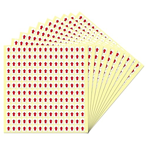 YIKIADA Rot Pfeil Aufkleber Selbstklebende 9 x 13 mm Produktfehlern Etiketten - Klein Markung für Produkte Inspektionsfehler 1800 Stück von YIKIADA