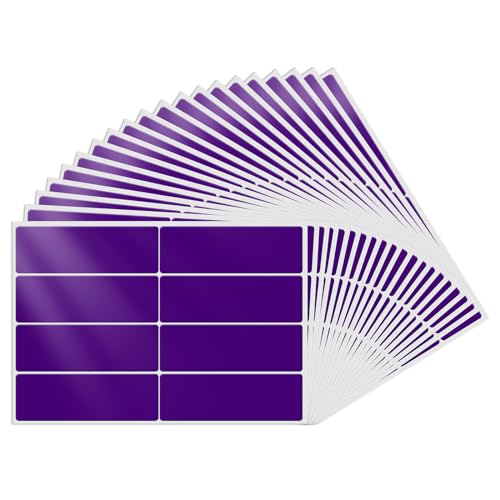 YIKIADA Violett Etiketten 75 x 25 mm Rechteckig Selbstklebend Klebeetiketten Wasserdicht Aufkleber für Marmelade Beschriften Adressetiketten 160 Stück von YIKIADA