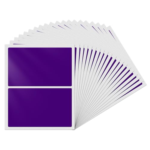YIKIADA Violett Rechteckig Etiketten 75 x 50 mm Selbstklebend Groß Lager Klebeetiketten Wasserdicht Aufkleber für Marmelade Beschriften Adressetiketten 40 Stück von YIKIADA