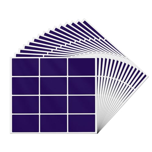 YIKIADA 240 Stück Lila Rechteckig Etiketten 50 × 76 mm Vinyl Klebe Beschreibbar Selbstklebend Wasserdicht Aufkleber für Name Tags Adresse Umzug Büro von YIKIADA