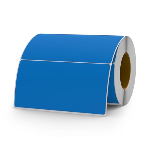 YIKIADA Blau Etiketten 50 × 100 mm Selbstklebend Vinyl Farbige Aufkleber Wasserdichte Name Klebeetiketten Rolle für Umzug Büro Lager Haus 500 Stück von YIKIADA