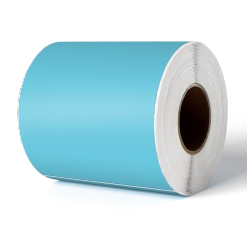 YIKIADA Blau Thermo-Etikett Vinyl 150 x 100 mm Rolle Perforierte Selbstklebend Thermodirekt Aufkleber Wasserdicht Versandetikette für Barcode QR Code 250 Stück von YIKIADA
