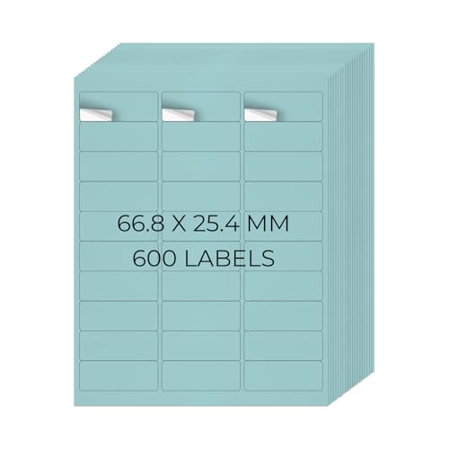 YIKIADA Blau Universal Etiketten 66,8 × 25,4 MM Vinyl Selbstklebend Ablösbar Blanko Aufkleber Bedruckbar Namenaufkleber Büro Adressetiketten für Tintenstrahl- und Laserdruckern 600 Stück YIKIADA Blau Universal Etiketten 66,8 × 25,4 MM Vinyl Selbstklebend Ablösbar Blanko Aufkleber Bedruckbar Namenaufkleber Büro Adressetiketten für Tintenstrahl- und Laserdruckern 600 Stück von YIKIADA