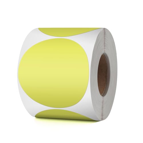 YIKIADA Gelb Punkte Thermo-Etikett Vinyl 76 mm Selbstklebend Rolle Adressaufkleber Wasserdicht Drucker Aufkleber für Logo Barcode QR Code Inventar 500 Stück von YIKIADA